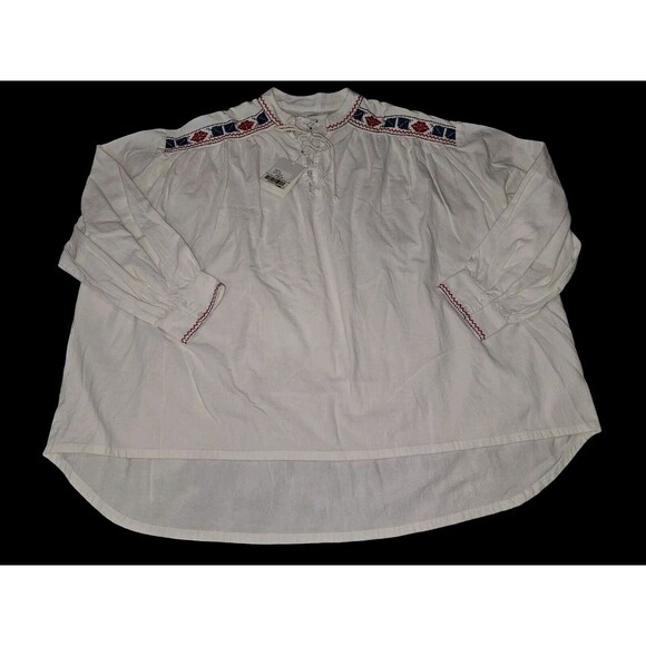 Xirena Lyric Top White Canvas Size Small Cotton Oversized Embroidered Blouse New - Picture 11 of 16